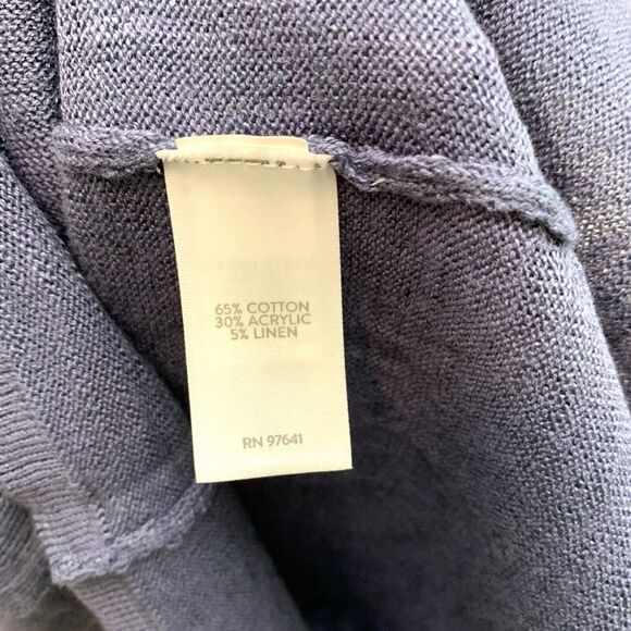 J Jill Linen Blend Eclipse Blue Arbor V-Neck Sweater Small NWT - Picture 4 of 5